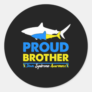Proud Brother World Down Syndrome Awareness Day Sh Classic Round Sticker