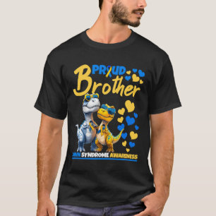 Proud Brother World Down Syndrome Awareness Dinosa T-Shirt