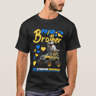 Proud Brother World Down Syndrome Awareness Dinosa T-Shirt