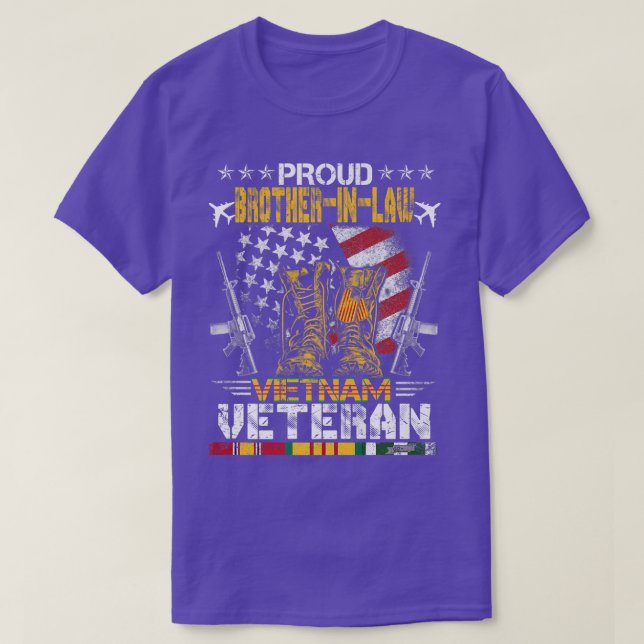 Proud BrotherInLaw Of Vietnam Veteran US Flag  Pat T-Shirt (Design Front)