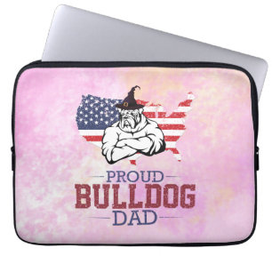 Proud Bulldog Dog Dad, Bulldog Father's Day Gift Laptop Sleeve