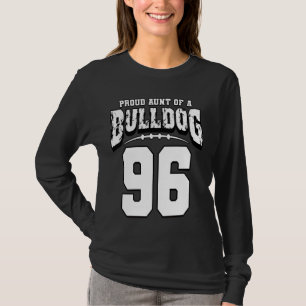 Proud Bulldog Football Aunt Of Player 96 T-Shirt