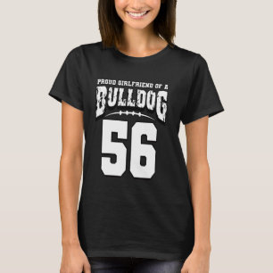 Proud Bulldog Football Girlfriend Of Player 56 T-Shirt