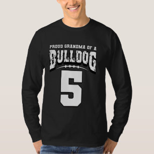 Proud Bulldog Football Grandma Of Player 5 T-Shirt