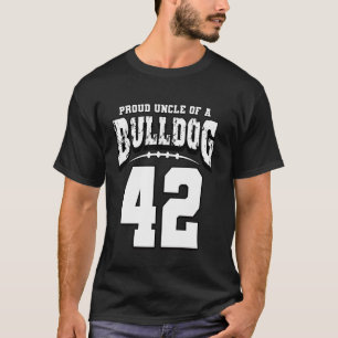 Proud Bulldog Football Uncle Of Player 42 T-Shirt