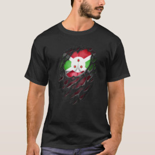 Proud Burundian Roots Heritage Torn Ripped Burundi T-Shirt