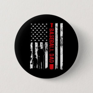 Proud Bysebyll Dad American Flag Sports Father Day 6 Cm Round Badge