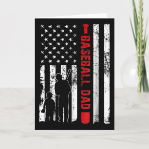 Proud Bysebyll Dad American Flag Sports Father Day Card