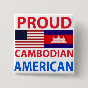 Proud Cambodian American 15 Cm Square Badge