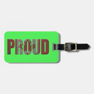 Proud Canada flag Personalised neon Luggage Tag