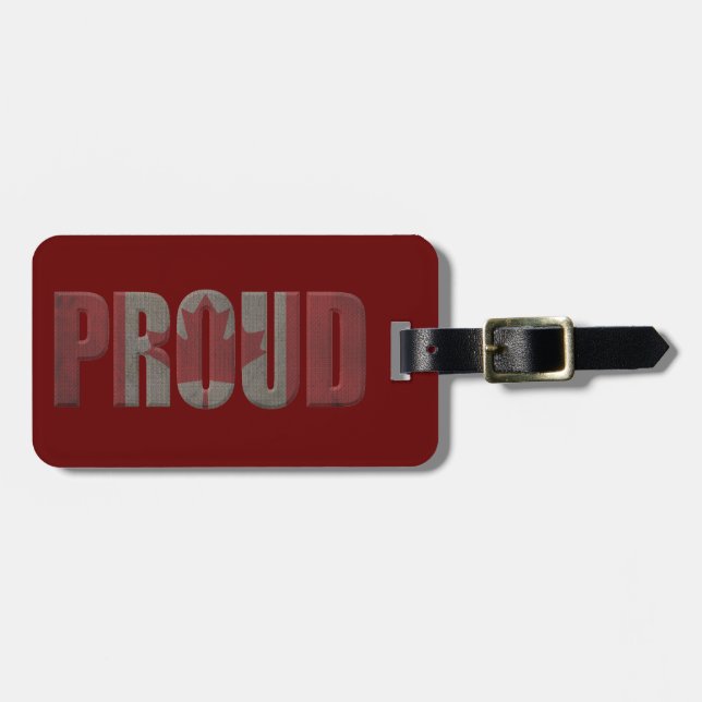 Proud Canada flag Personalised Travel  Luggage Tag (Front Horizontal)