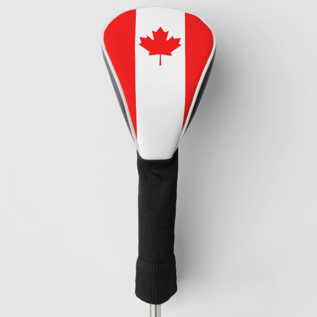 Proud Canadian Flag of Canada Maple Leaf Golfer Golf Head Cover (Front)