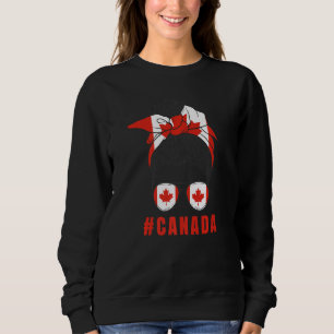 Proud Canadian Girl Canada Flag Sweatshirt