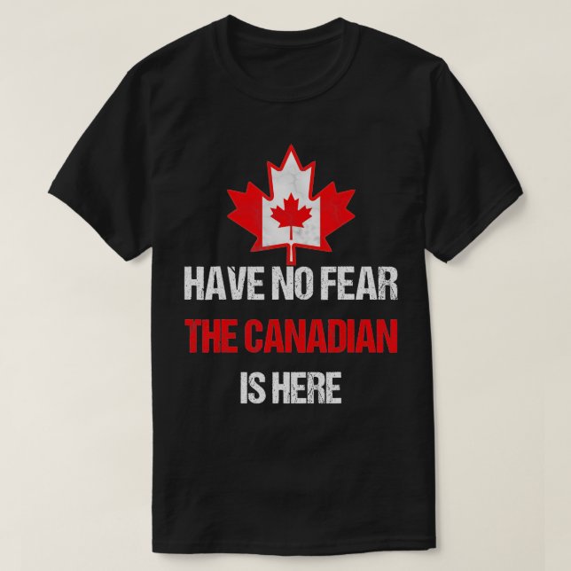 Proud Canadian Made In Canada Maple Leaf Flag  T-Shirt (Design Front)