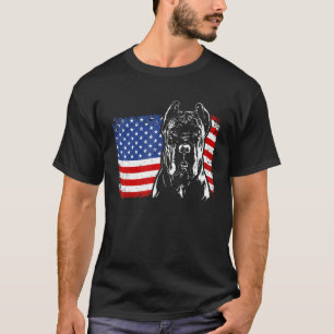 Proud Cane Corso American Flag Patriotic Dog T-Shirt