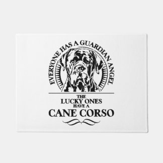 Proud Cane Corso Guardian Angel dog quote  Doormat