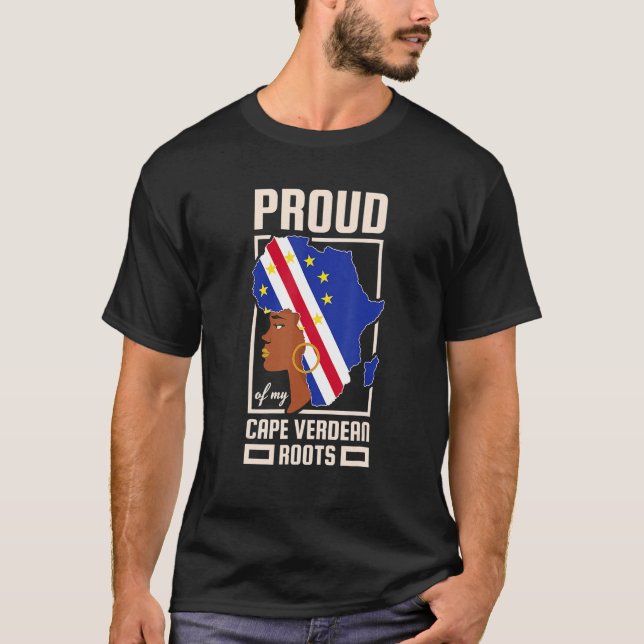 Proud Cape Verdean Roots Black History Month Cape  T-Shirt (Front)