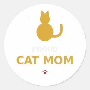 Proud Cat Mum – Funny Cat Lover Gift Classic Round Sticker
