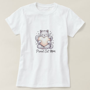 Proud Cat Mum Heart Hug T-Shirt