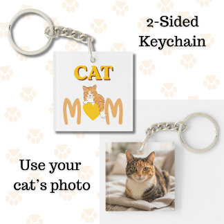 Proud Cat Mum Mother's Day Double-Sided  Key Ring
