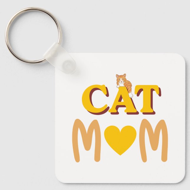 Proud Cat Mum Mother's Day  Key Ring (Front)