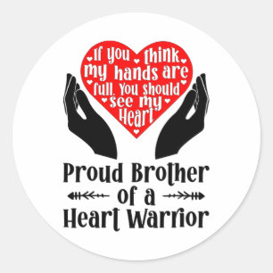 Proud Chd Warrior Brother Congenital Heart Disease Classic Round Sticker