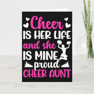 Proud Cheer Aunt Of A Cheerleader Auntie Cheerlead Card