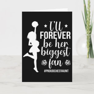 Proud Cheer Aunt Of A Cheerleader Women's Black Ch Card