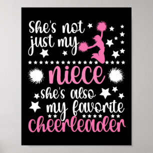 Proud Cheer Auntie For Mother's Day Women's Black Poster