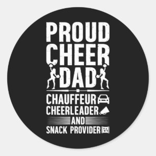 Proud Cheer Dad Of A Cheerleader Dad Cheerleading Classic Round Sticker