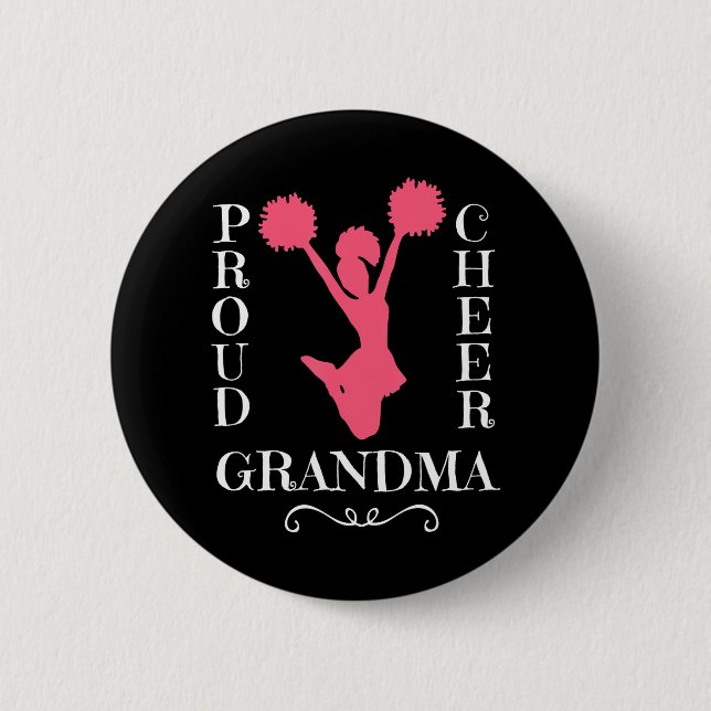 Proud Cheer Grandma 6 Cm Round Badge (Front)