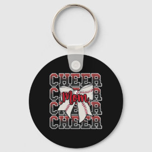 Proud Cheer Mum Coquette Bow Sport Sell Softll Red Key Ring