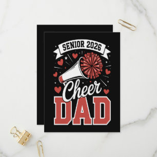 Proud Cheer Senior dad 2026 Invitation Postcard