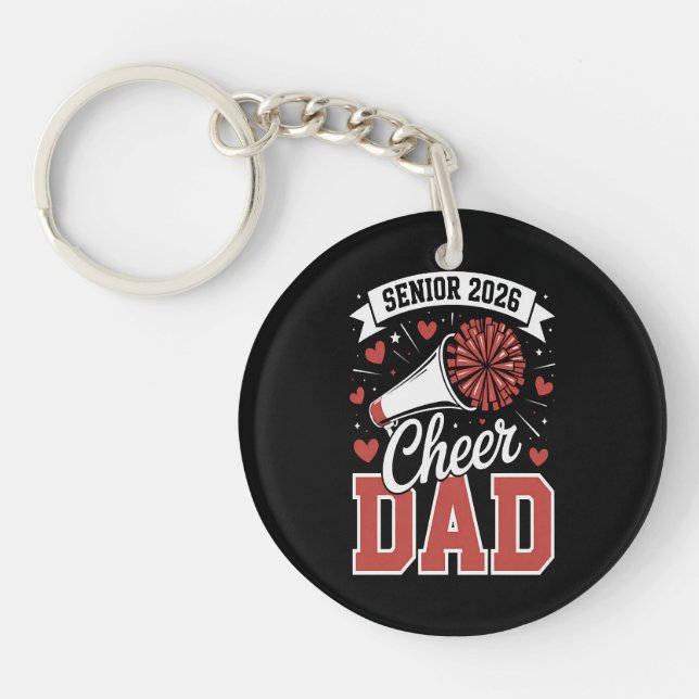 Proud Cheer Senior dad 2026 Key Ring (Front)