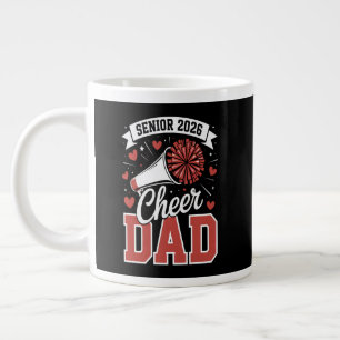 Proud Cheer Senior dad 2026 Large Coffee Mug