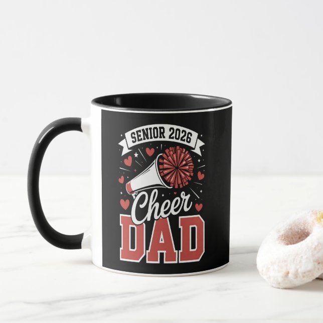 Proud Cheer Senior dad 2026 Mug (With Donut)