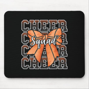 Proud Cheer Squad Coquette Bow Sport Sketll Orange Mouse Pad