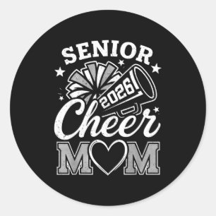 Proud Cheerleader Mom Class 2026 Classic Round Sticker