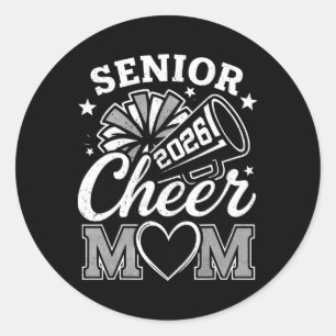 Proud Cheerleader Mum Cl Of 2026 Senior Cheer Mum Classic Round Sticker