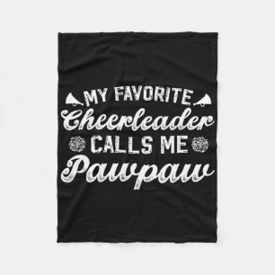 Proud Cheerleader Pawpaw Cheer Pawpaw Cheerleading Fleece Blanket