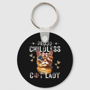 Proud Childless Cat Lady Cat Mum Lovers Key Ring