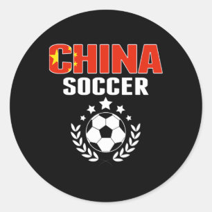 Proud China Soccer Fans Jersey Pride Chinese Footb Classic Round Sticker