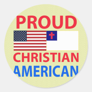 Proud Christian American Classic Round Sticker