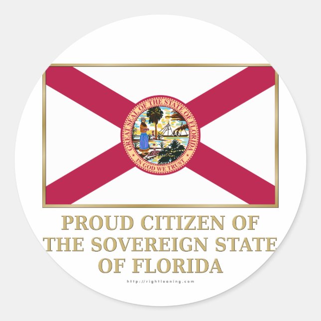 Proud Citizen of  Florida Classic Round Sticker (Front)