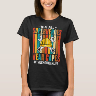 Proud Civil Engineer Life  Retro Civil Engineer Qu T-Shirt