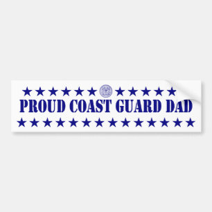 Proud Coast Guard Dad Stars Bumper Sticker