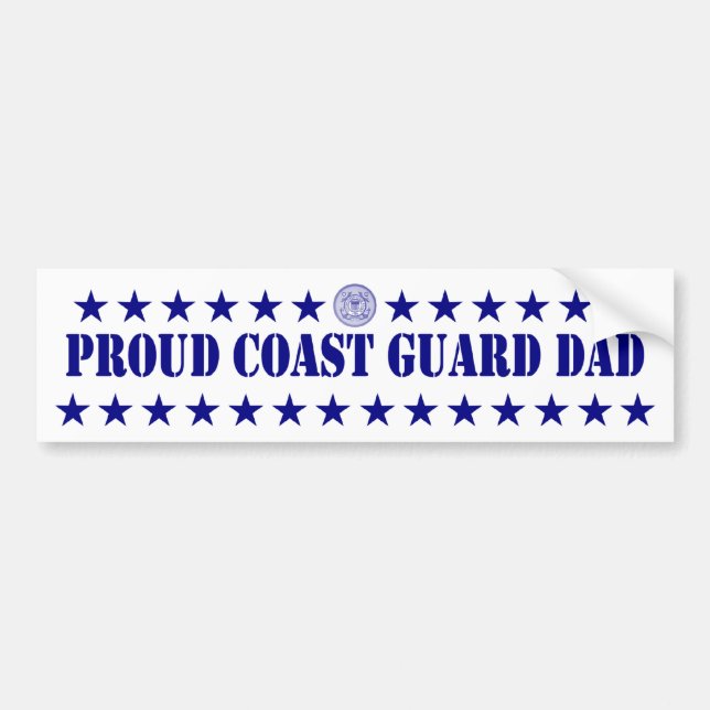 Proud Coast Guard Dad Stars Bumper Sticker (Front)