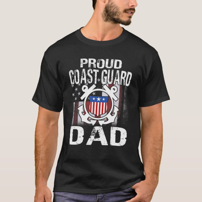 Proud Coast Guard Dad Tee U.S Coast Guard Veteran (Front)