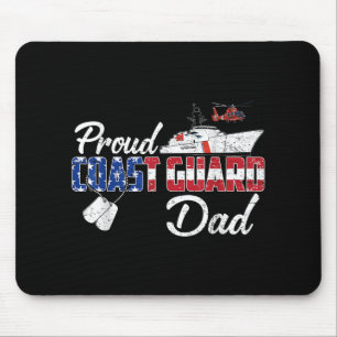 Proud Coast Guard Dad Us Veteran Family Matching Mouse Pad
