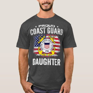 Proud Coast Guard Daughter With American Flag T-Shirt